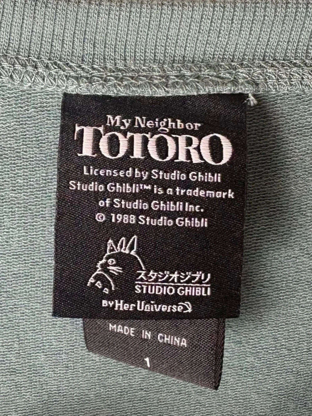 Her Universe | Studio Ghibli My Neighbor Totoro Long Sleeve Lace Shoulder Top 1X - Picture 6 of 12